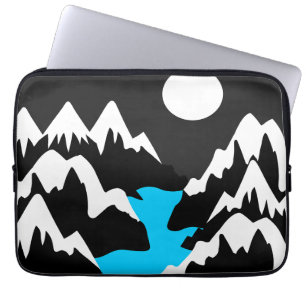 Mountainous ranges with flowing river night ocean  laptop sleeve