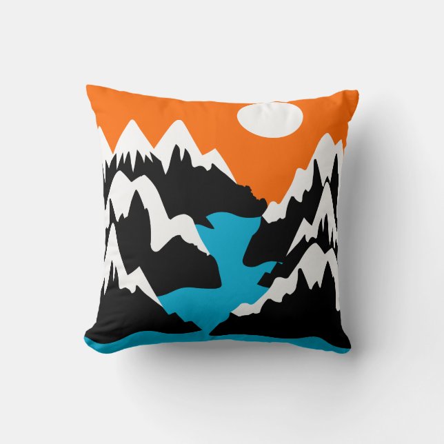 Mountainous with flowing ranges river landscape   cushion (Front)