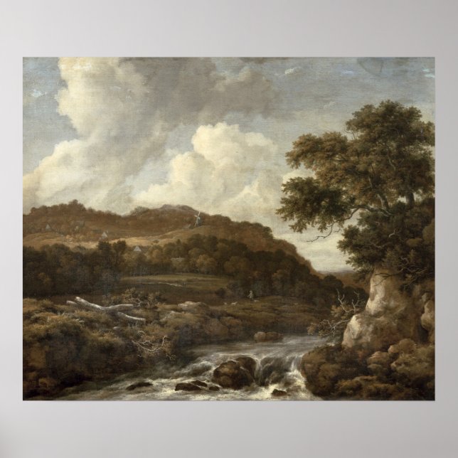 Mountainous Wooded Landscape with a Torrent Poster (Front)