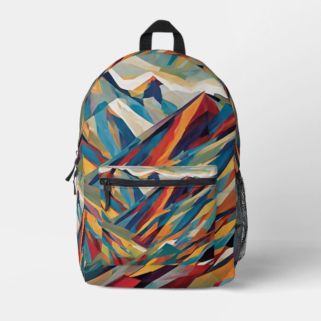 Mountains Adventure Abstract Backpack (Front)
