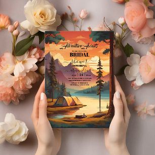 Mountains Adventure Boho Rustic Bridal Shower Invitation