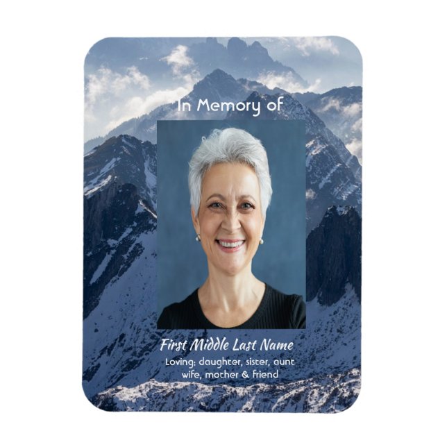  Mountains Alpine Memorial Keepsake Magnet (Vertical)