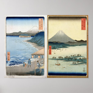 Mountains and coastline poster