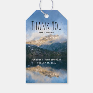 Mountains and Lake Nature Birthday Thank You Gift Tags