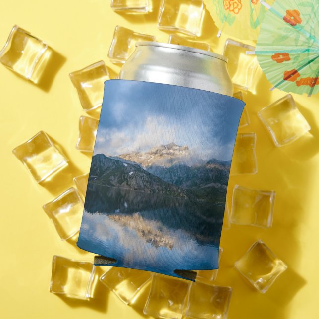 Mountains and Lake Scenic Nature Photo Can Cooler (In Situ Summer)