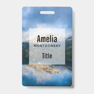 Mountains and Lake Scenic Nature Photo ID Badge