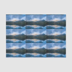 Mountains and Lake Scenic Nature Photo Pattern Tissue Paper