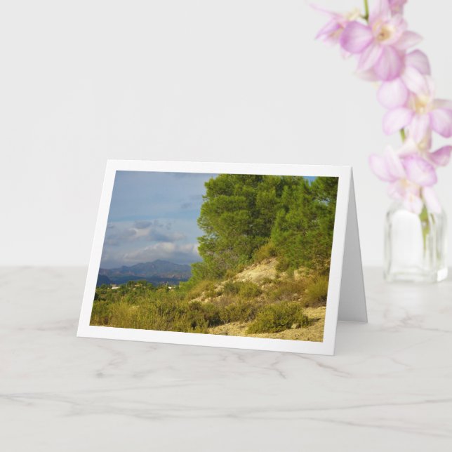 Mountains and Pine trees Card (Orchid)
