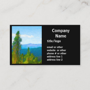 mountains and pine trees nature art bold custom business card