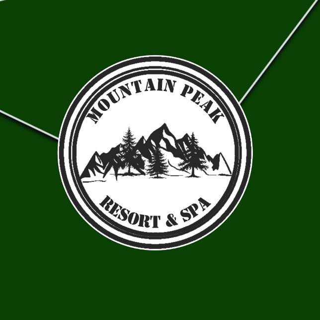 Mountains and Pines Corporate Classic Round Sticker (Creator Uploaded)