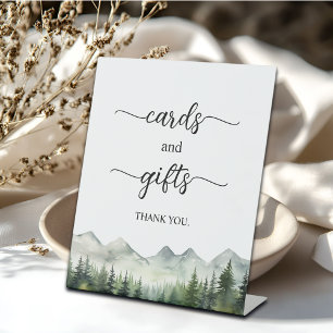 Mountains and Pines Elegant Cards and Gifts Pedestal Sign