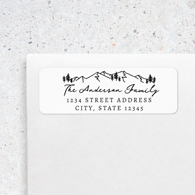 Mountains and Pines Hand Script Return Address (Creator Uploaded)