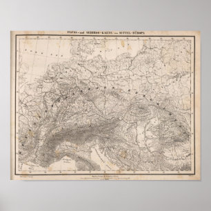 Mountains and Rivers of Europe Poster