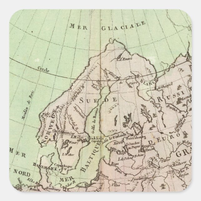 Mountains and Rivers of Europe Square Sticker (Front)