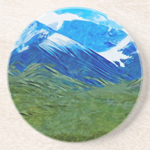 Mountains and Sky of Denali Alaska Abstract Coaster