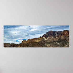 Mountains and stepppe patagonia landscape poster