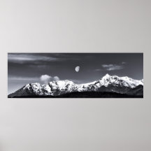 mountains and the moon
