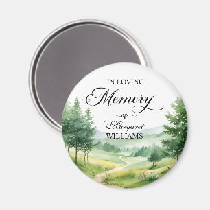 Mountains and Trees Celebration Of Life Funeral Magnet