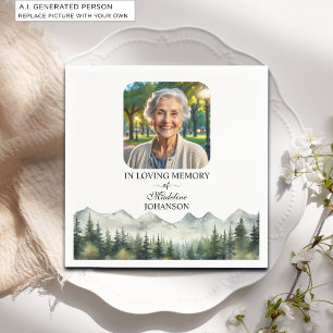 Mountains and Trees Celebration Of Life Funeral Napkin