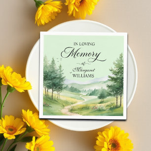 Mountains and Trees Celebration Of Life Funeral Napkin