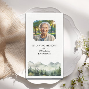 Mountains and Trees Celebration Of Life Funeral Napkin