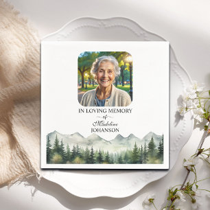 Mountains and Trees Celebration Of Life Funeral Napkin