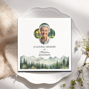 Mountains and Trees Celebration Of Life Funeral Napkin