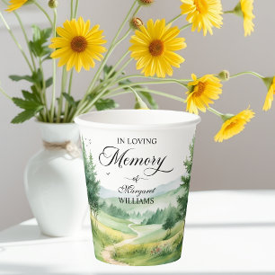 Mountains and Trees Celebration Of Life Funeral Paper Cups