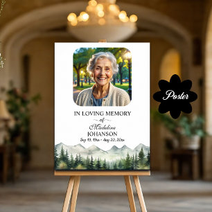 Mountains and Trees Celebration Of Life Funeral Poster