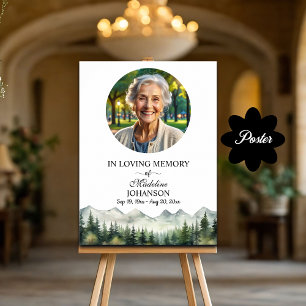 Mountains and Trees Celebration Of Life Funeral Poster