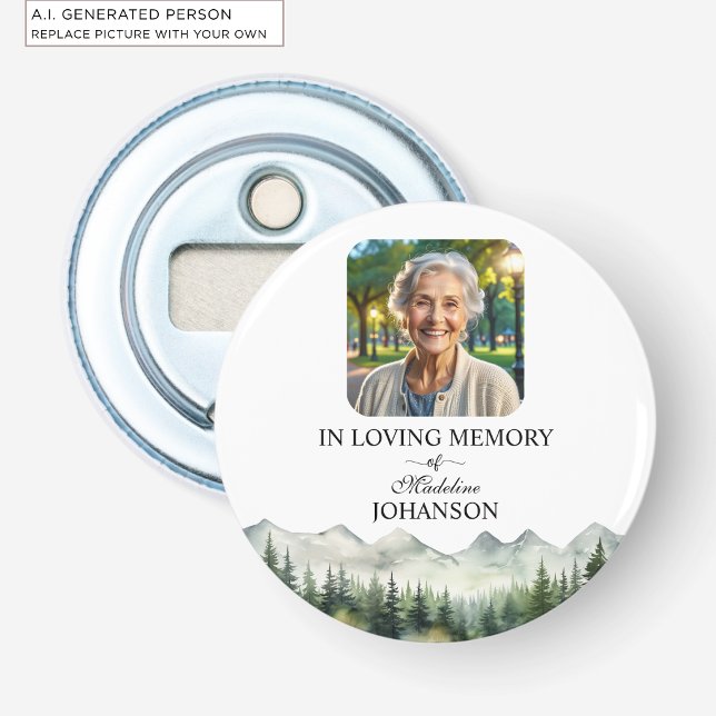 Mountains and Trees Celebration Of Life Keepsake Bottle Opener (Creator Uploaded)