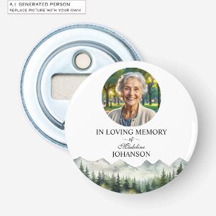 Mountains and Trees Celebration Of Life Keepsake Bottle Opener