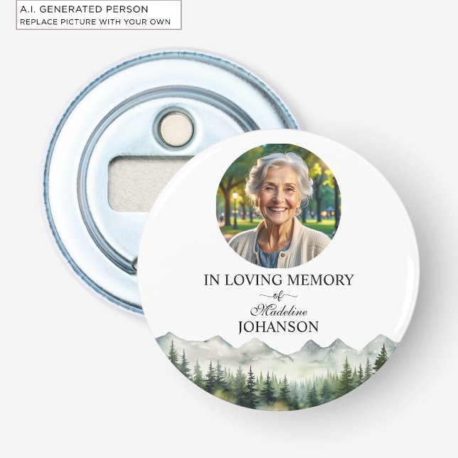 Mountains and Trees Celebration Of Life Keepsake Bottle Opener (Creator Uploaded)