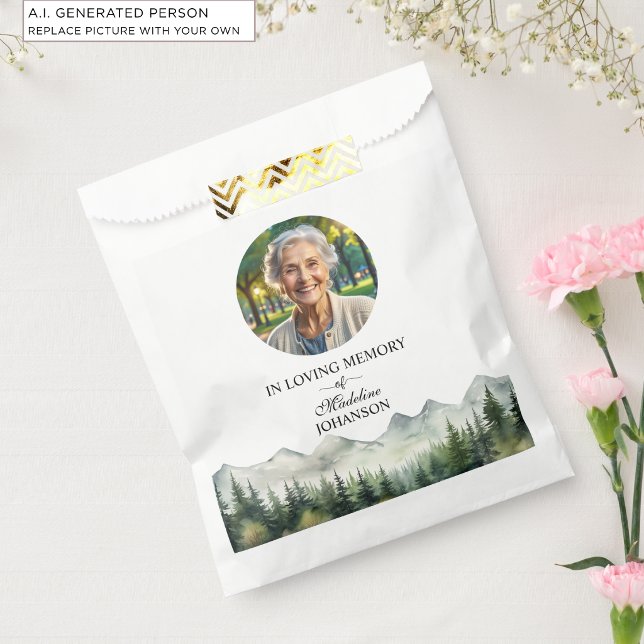 Mountains and Trees Celebration Of Life Keepsake Favour Bags (Creator Uploaded)