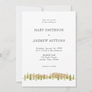Mountains and Trees  Wedding Invitation