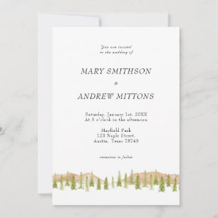 Mountains and Trees  Wedding Invitation
