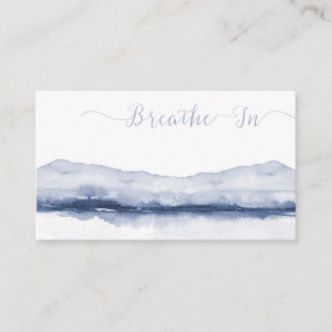 Mountains and Water Blush and Grey Abstract Waterc Business Card