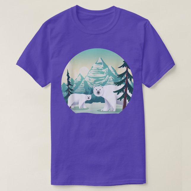 Mountains Arctic Animal Wildlife Nature Polar Bear T-Shirt (Design Front)