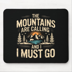 Mountains are calling & must go retro 80s 90s mouse pad
