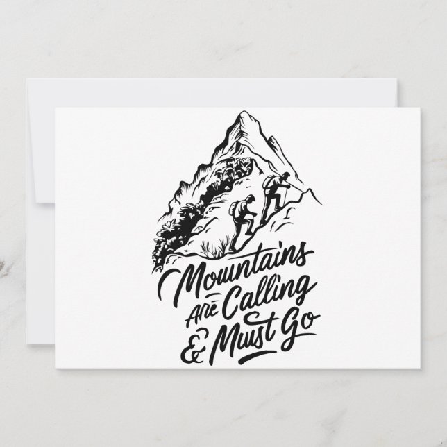 mountain's are calling and I must go Invitation (Front)