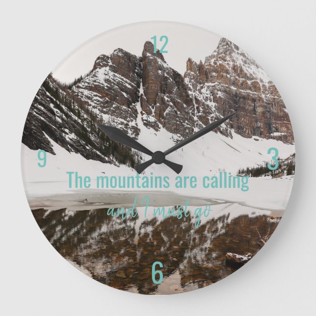 Mountains Are Calling Clock with Photo (Front)
