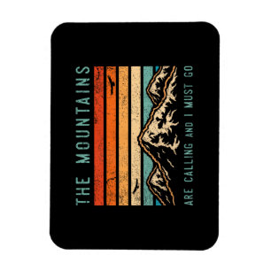 Mountains are Calling & I Must Go Retro Vintage 80 Magnet