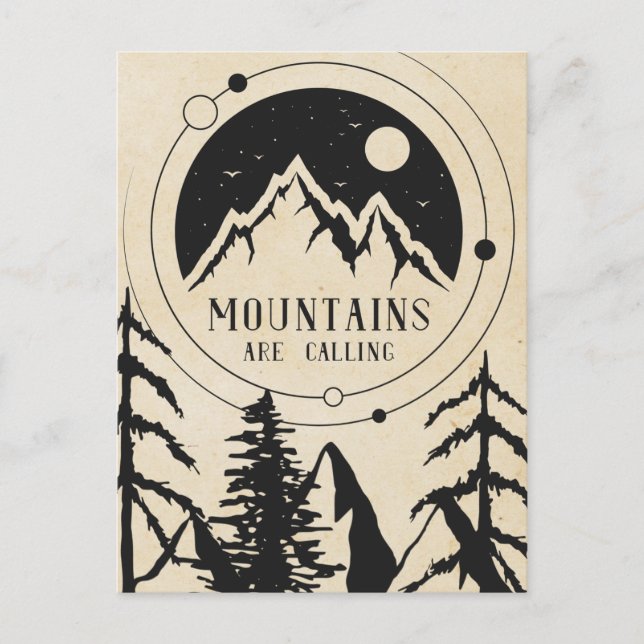 Mountains Are Calling Postcard (Front)