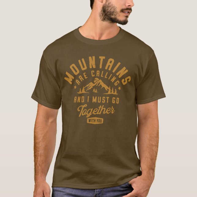 Mountains Are Calling Together Unique Vintage Tee  (Front)