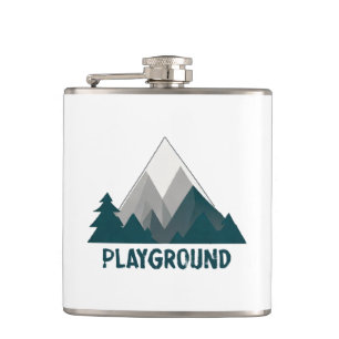 Mountains Are My Playground Hip Flask