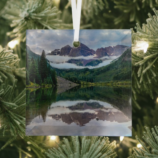 Mountains | Aspen Colorado Glass Tree Decoration (Insitu)
