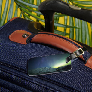 Mountains Aurora Borealis & Milky Way Alaska Luggage Tag