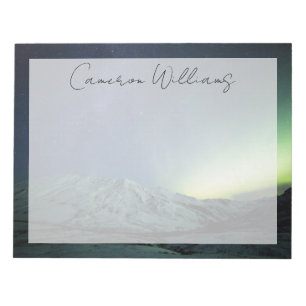 Mountains   Aurora Borealis & Milky Way Alaska Notepad