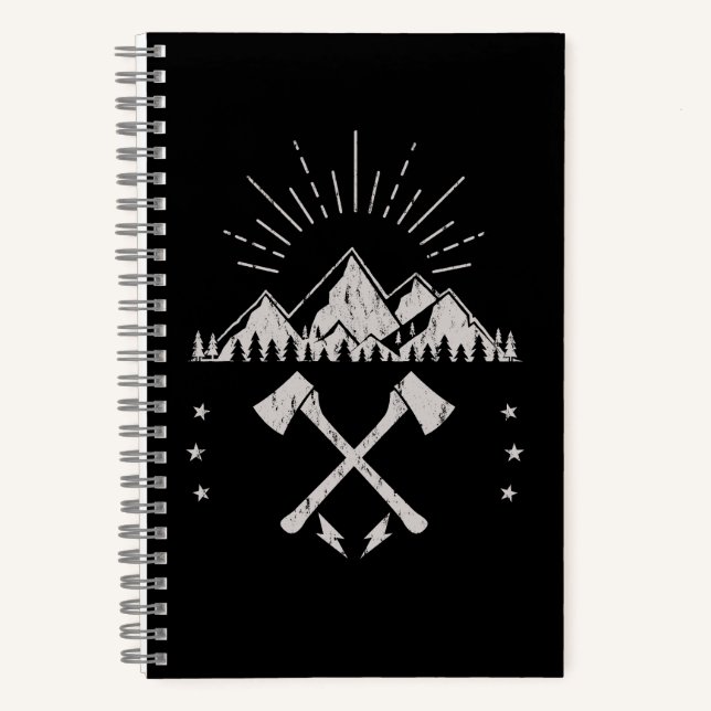 Mountains Axes Sunrise Notebook (Front)