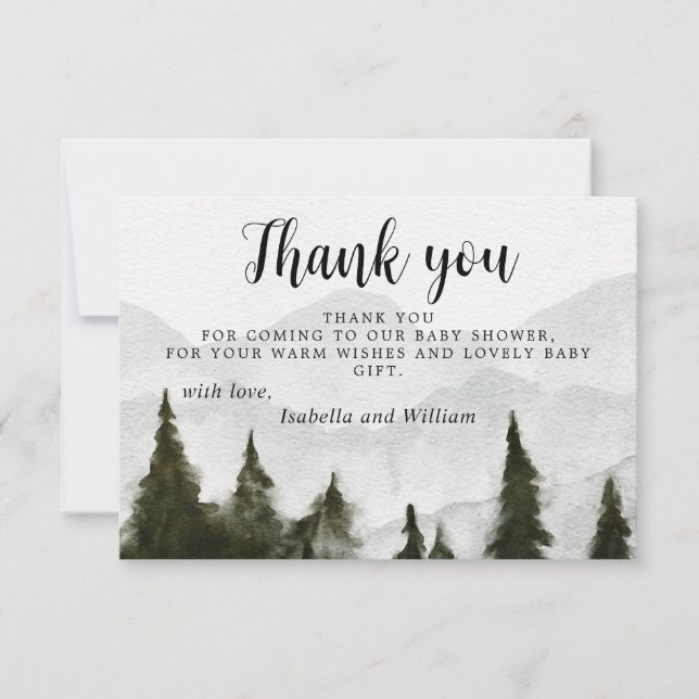 Mountains Baby Shower Thank You (Front)